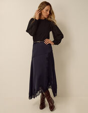Mayci Mix Fabric Top, Black (BLACK), large