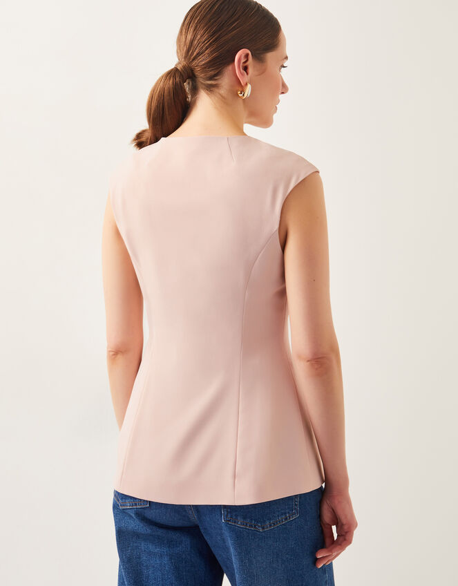 Ruth Scallop Waistcoat, Pink (PALE PINK), large