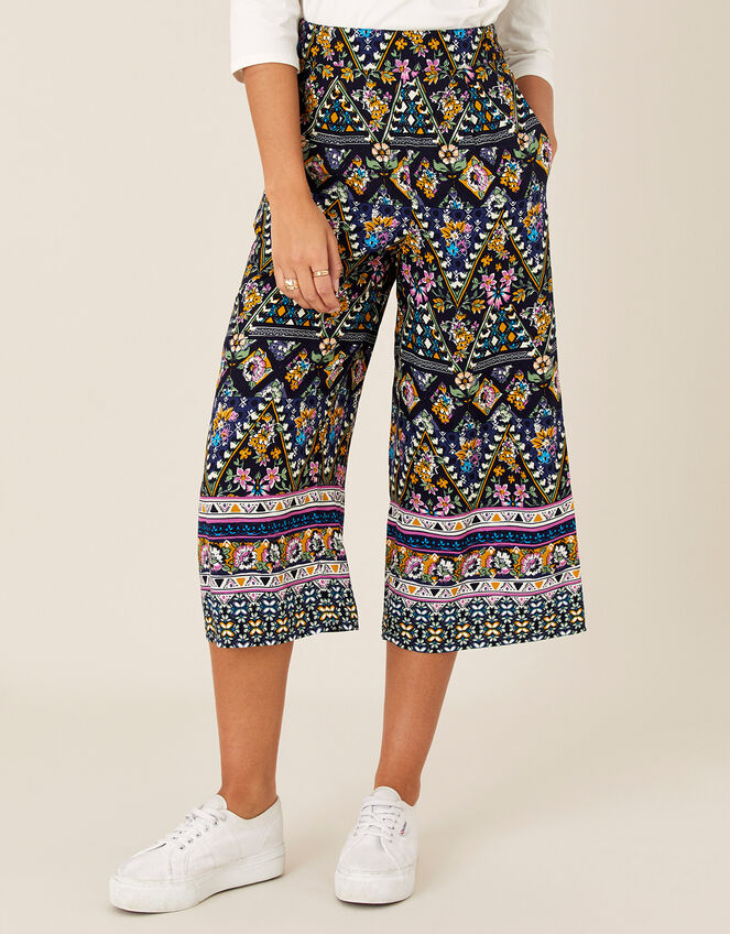 Contrast Print Culottes in LENZING™ ECOVERO™, Multi (MULTI), large