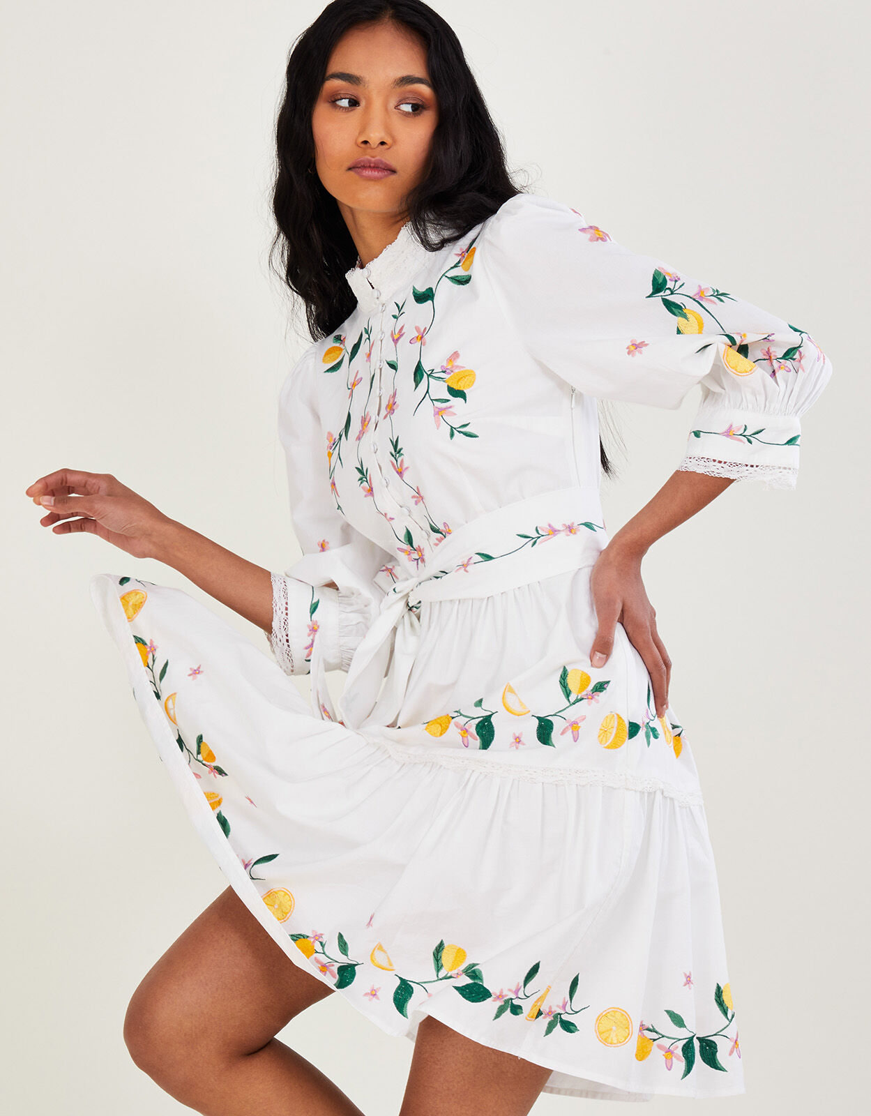 Short shop embroidered dress