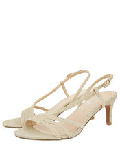 Gizela Glitter Heeled Sandals, Gold (GOLD), large