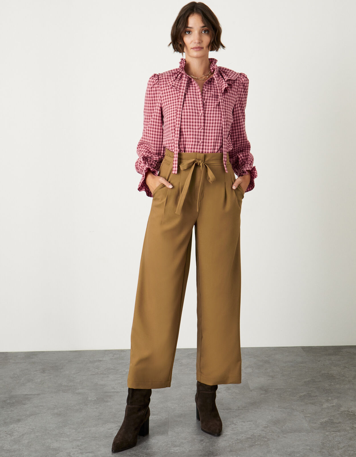 Janice Wide Leg Trousers Camel 