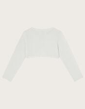 Maeve Sparkle Scallop Cardigan, Silver (SILVER), large