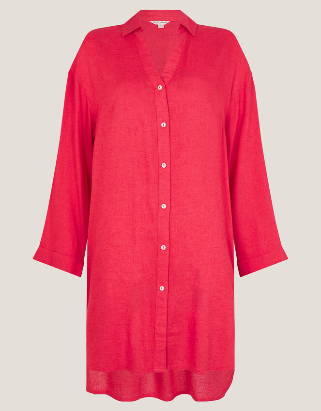 Esme Beach Shirt Dress, Orange (CORAL), large