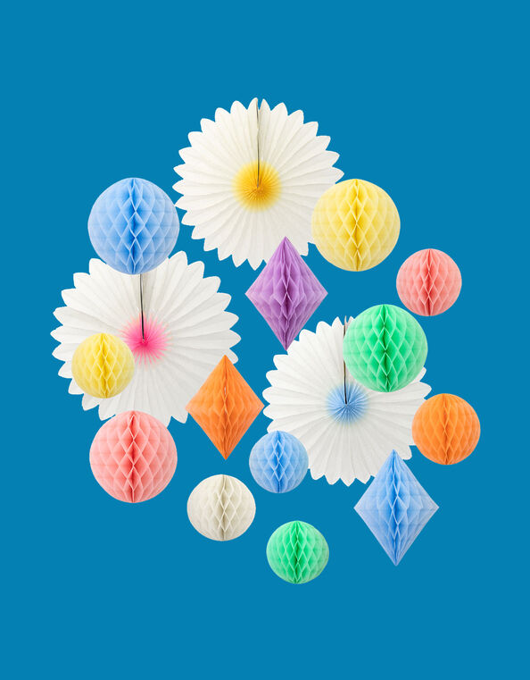 Meri Meri Pastel Honeycomb Decoration 16-Piece Kit, , large