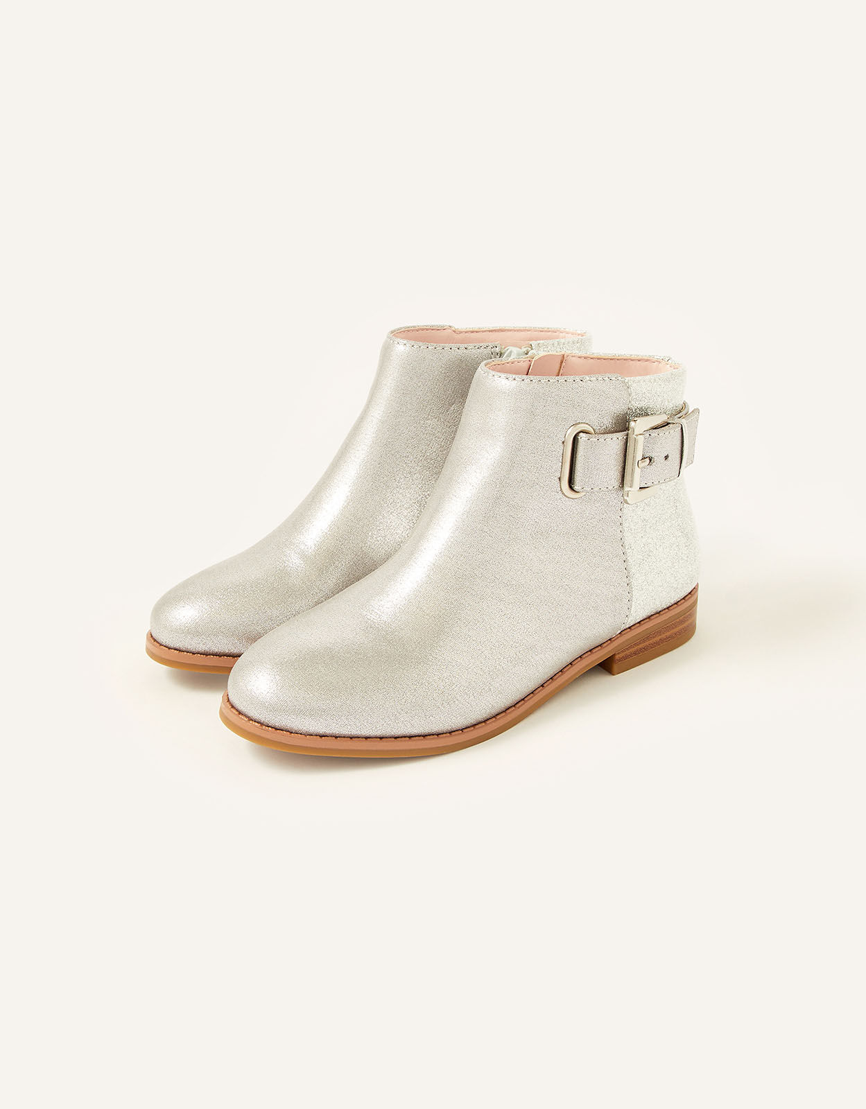 Shimmer Ankle Boots Silver