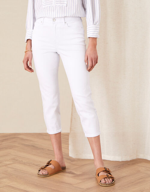 Idabella Cropped Jeans, White (WHITE), large