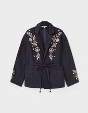 East Esme Embroidered Jacket, Grey (CHARCOAL), large