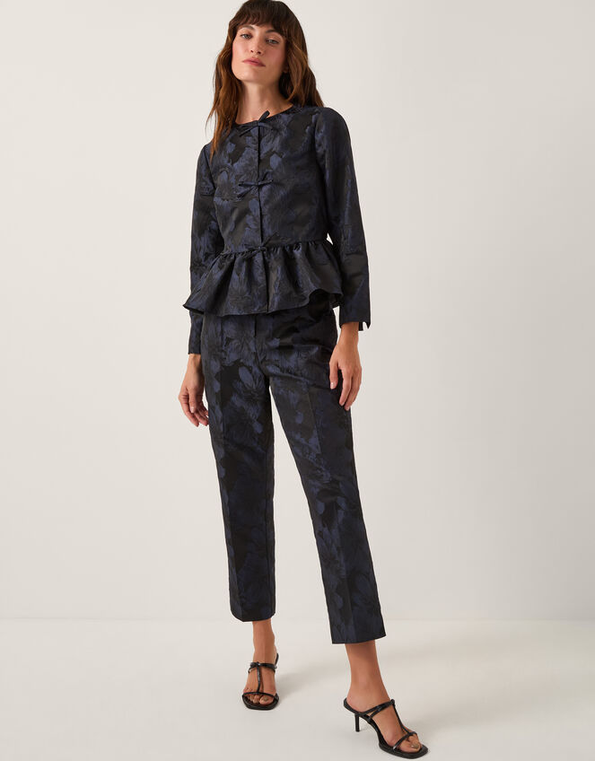 Jayda Floral Jacquard Jacket, Blue (NAVY), large