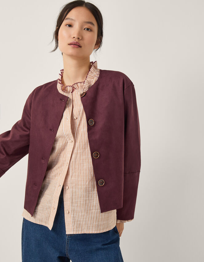 Rowan Suedette Jacket, Brown (CHOCOLATE), large