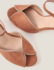 Gabi Gold Trim Platform Heels, Natural (NEUTRAL), large