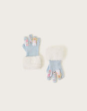 Snow Princess Novelty Gloves, Blue (BLUE), large