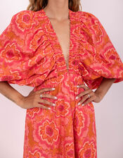 Sundress Tiya Floral Maxi Dress, Orange (CORAL), large
