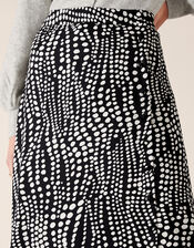 Monochrome Spot Midi Skirt, Black (BLACK), large