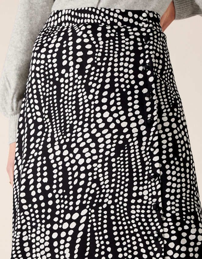 Monochrome Spot Midi Skirt, Black (BLACK), large