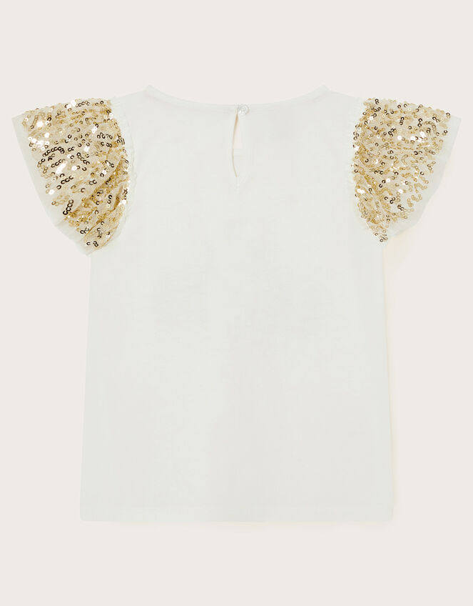 Crown Embellished T-Shirt, White (WHITE), large