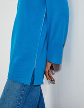 Cree V-Neck Cashmere Jumper, Blue (BLUE), large
