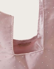 Mini Diamante Satin Tote Bag, , large