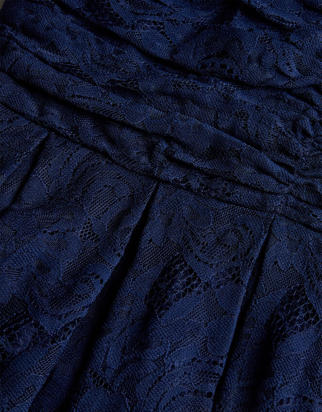Maya Lace Strappy Short Prom Dress, Blue (NAVY), large