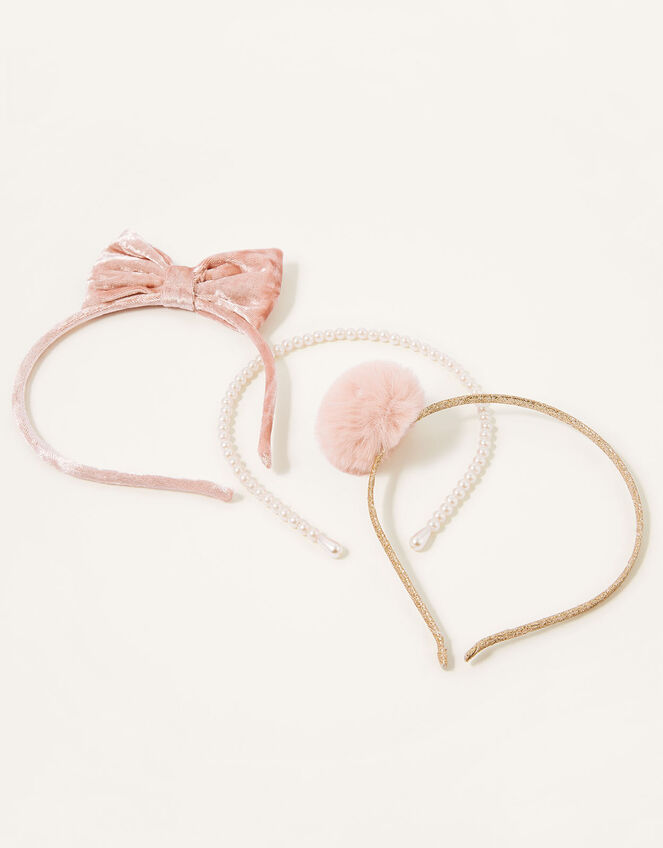 Pearly Velvet Headband Set, , large