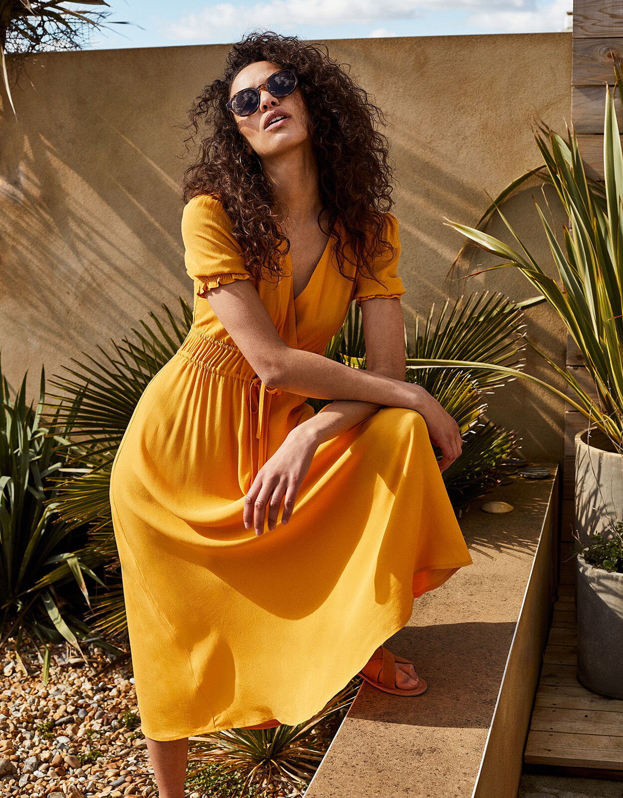 ruched midi dress