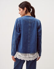 Lauren Knot Denim Jacket, Blue (MID AUTHENTIC BLUE), large