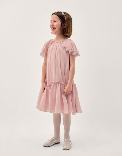 Elena Sequin Swing Party Dress, Pink (PALE PINK), large