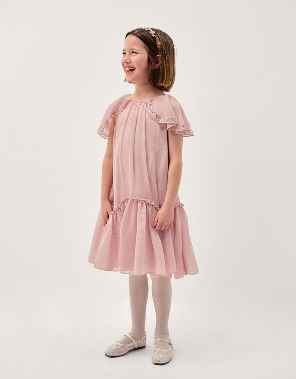 Elena Sequin Swing Party Dress, Pink (PALE PINK), large