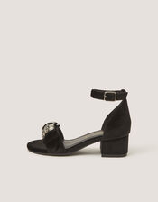 Embellished Velvet Two-Part Heels, Black (BLACK), large