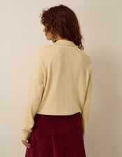 Zoe Zip Cardigan, Yellow (BUTTER YELLOW), large