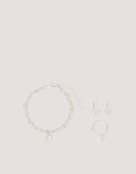 Beaded Pearl Jewellery Set, , large