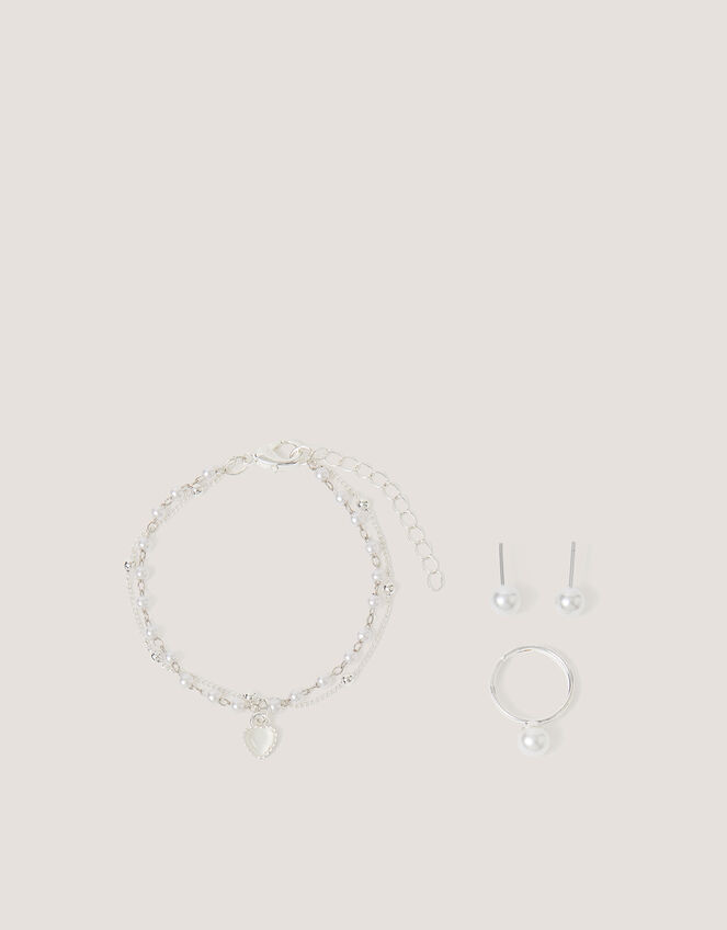 Beaded Pearl Jewellery Set, , large