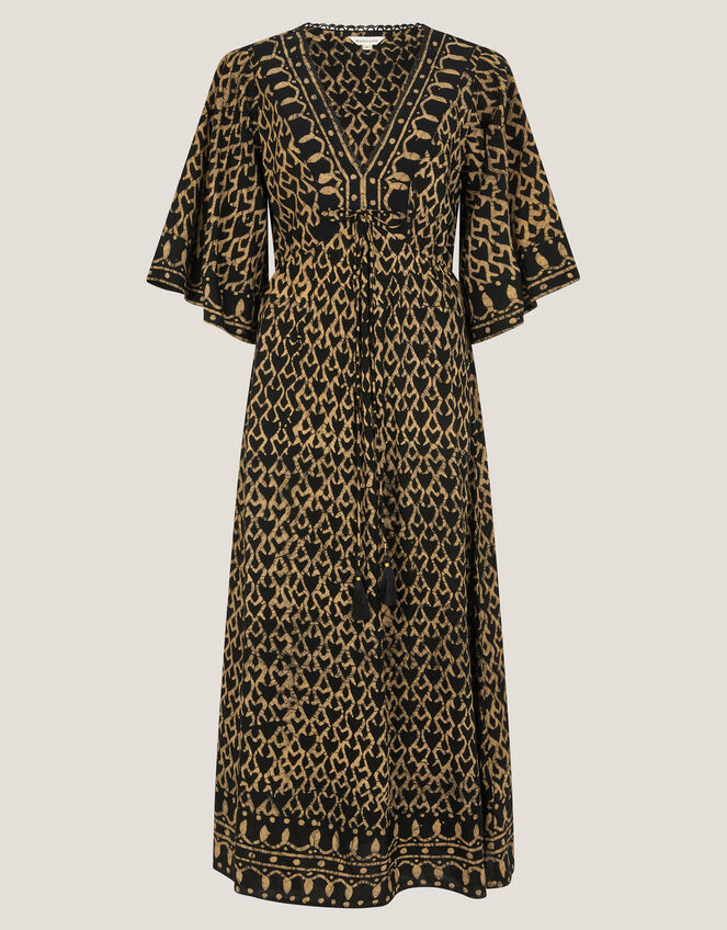 midi kaftan dress Arti Print Midi Kaftan Black | Kaftans & Kimonos