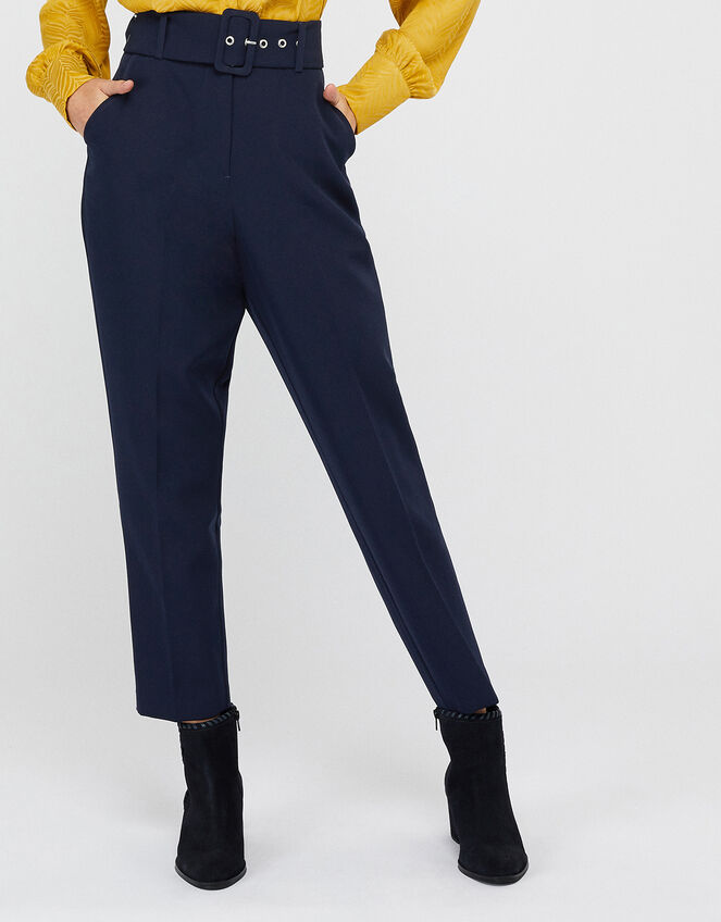 Erica Tapered Leg Trousers, Blue (NAVY), large