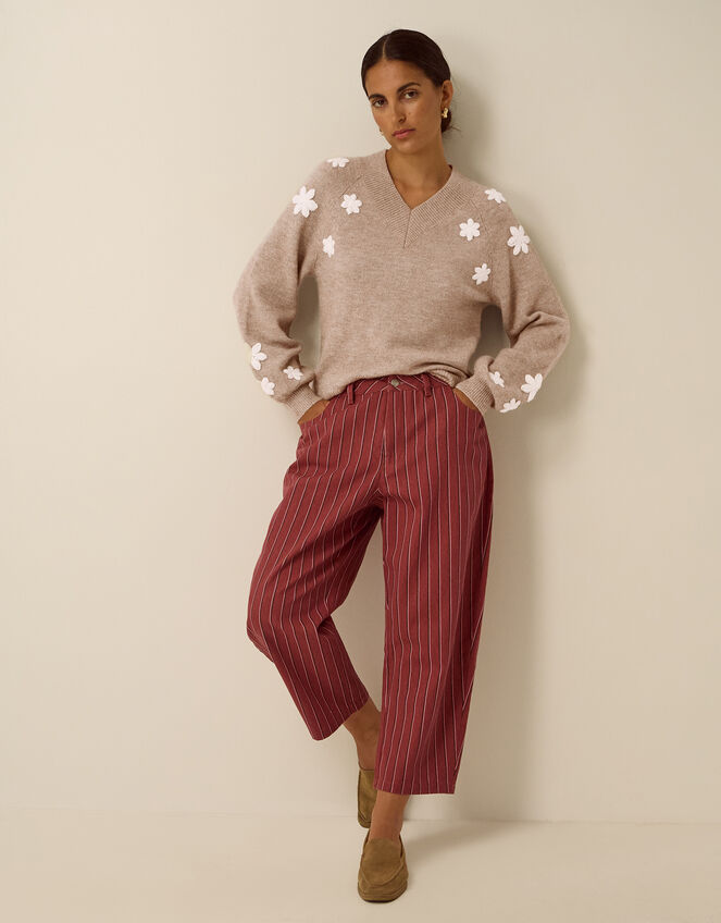 Emily Floral Embroidered Jumper , Mink (MINK), large