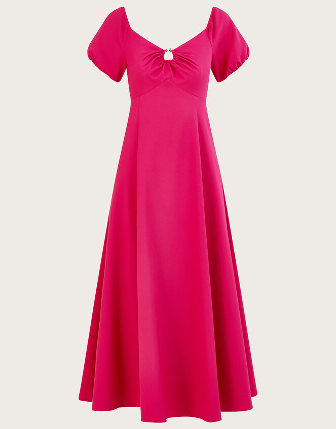 Katie Ring Detail Bardot Dress, Pink (PINK), large