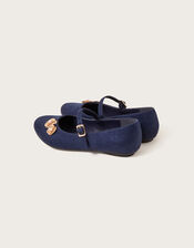 Jasmine Filigree Flower Ballerina Flats, Blue (NAVY), large