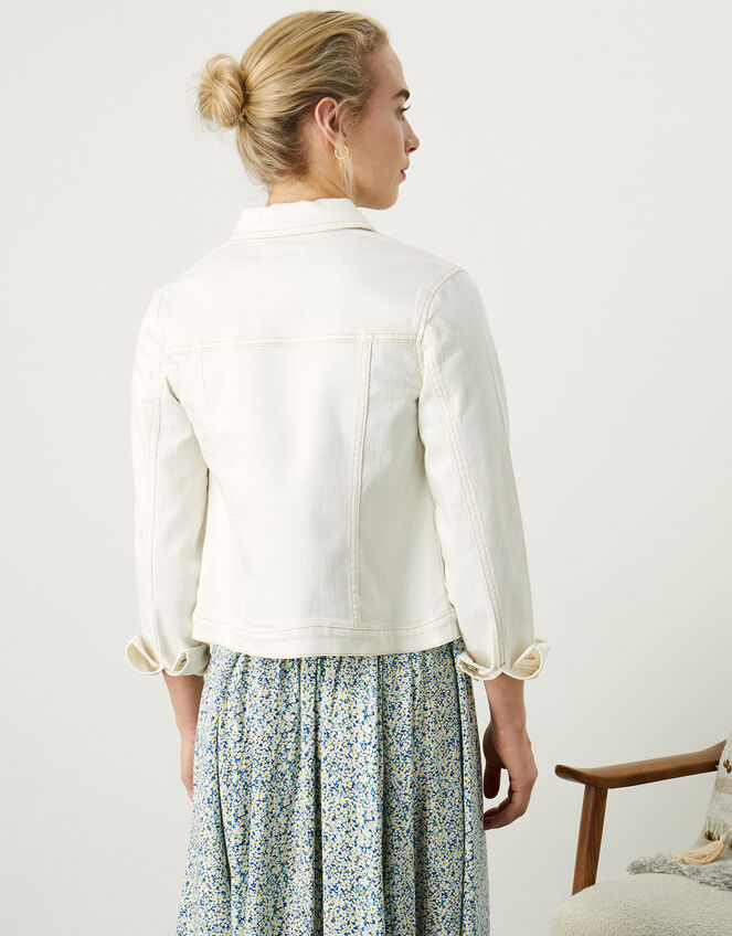 Noella Ecru Denim Jacket, Natural (ECRU), large