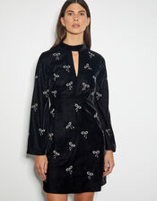 Moira Embroidered Bow Dress, Black (BLACK), large