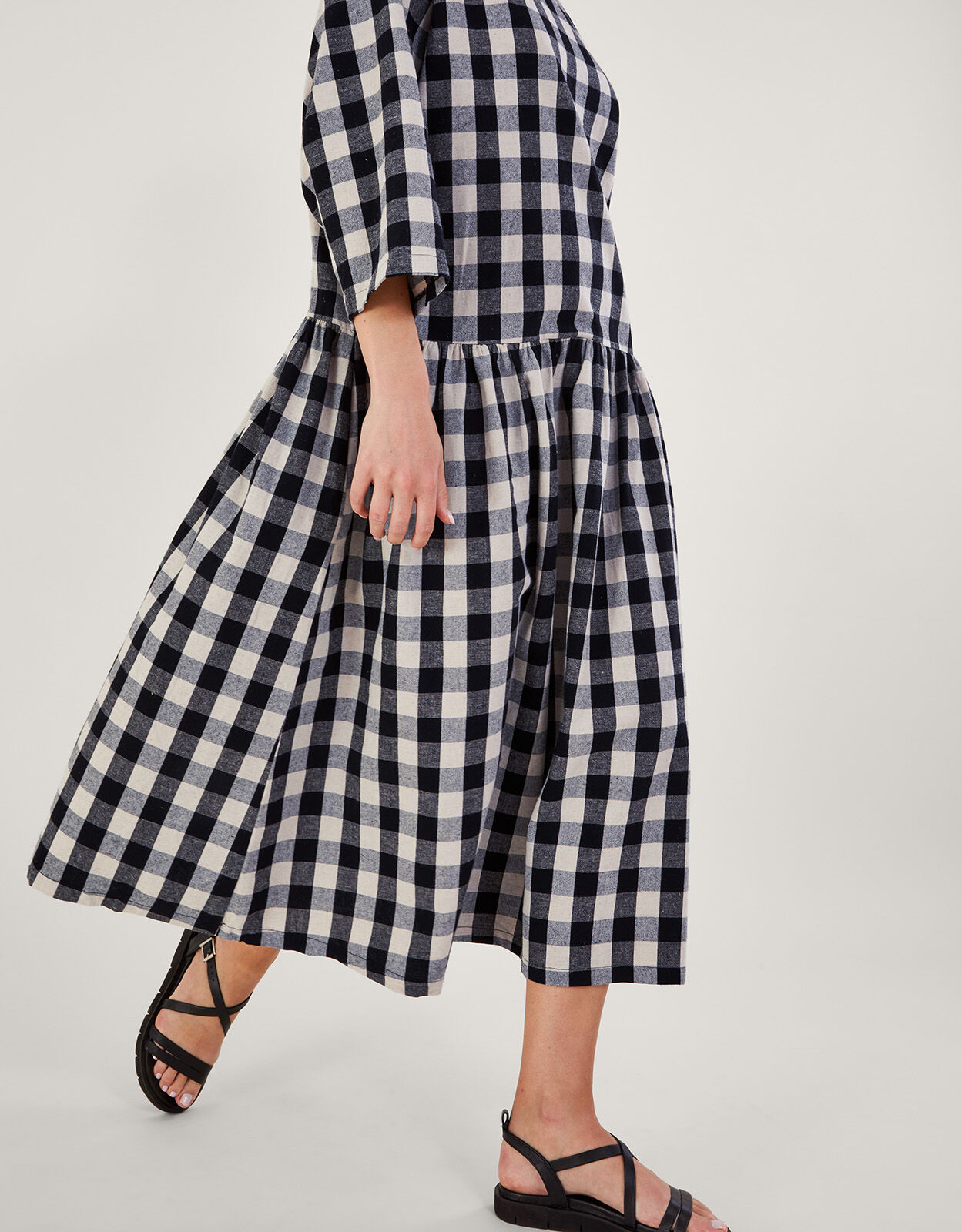 April Meets October Sister Gingham Dress Black
