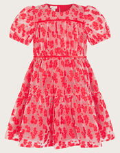 Floral Texture Dress, Red (RED), large