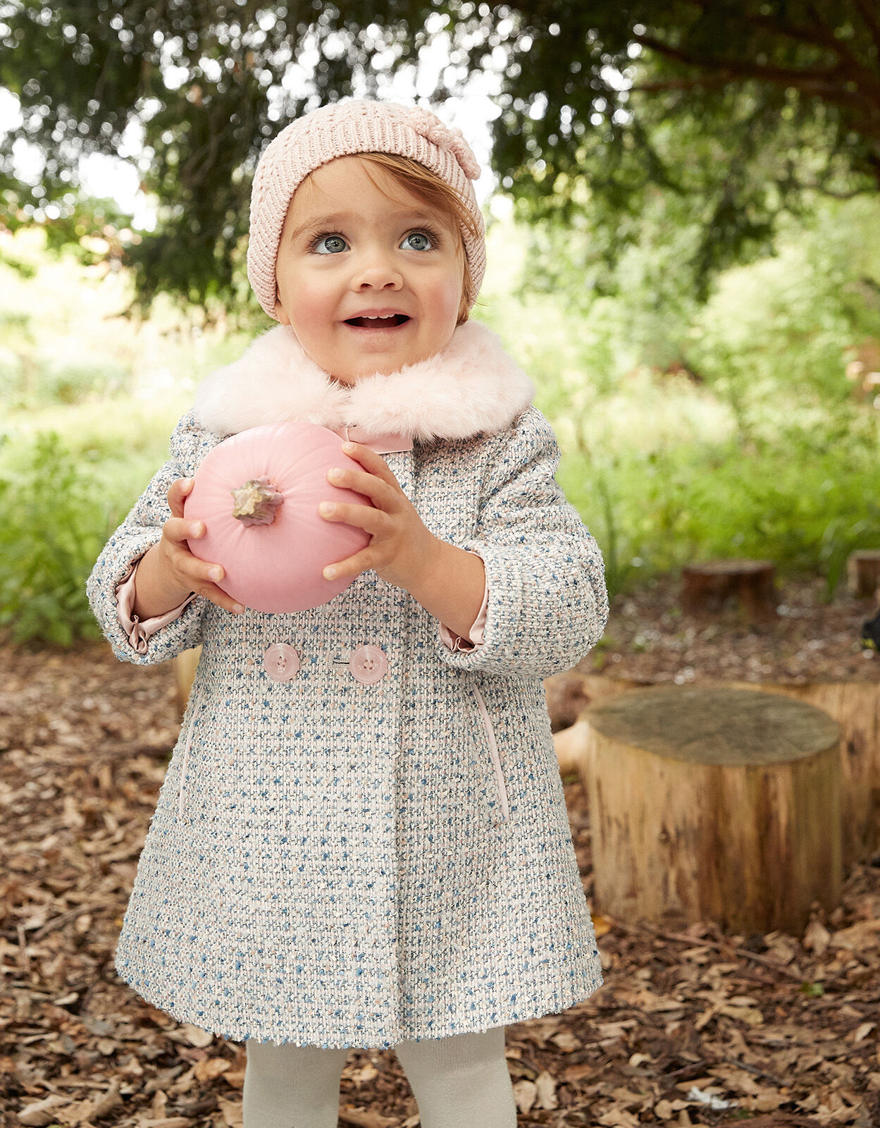 Baby Tweed Coat Blue