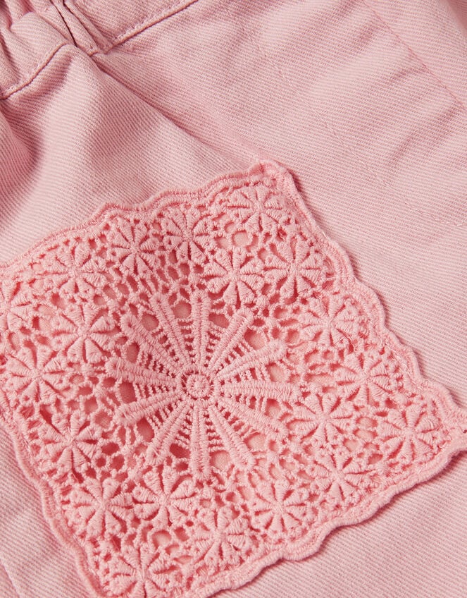 Crochet Pocket High-Waist Trousers, Pink (PINK), large