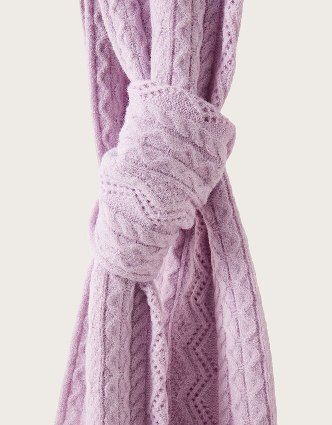 Light Pink Cable-Knit Cashmere Scarf, Best Price and Reviews