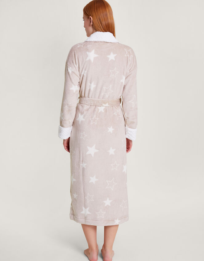 Star Print Dressing Gown, Brown (TAUPE), large