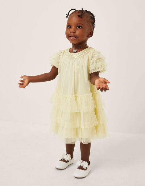 Baby Alexandra Embellished Swing Dress, Yellow (LEMON), large