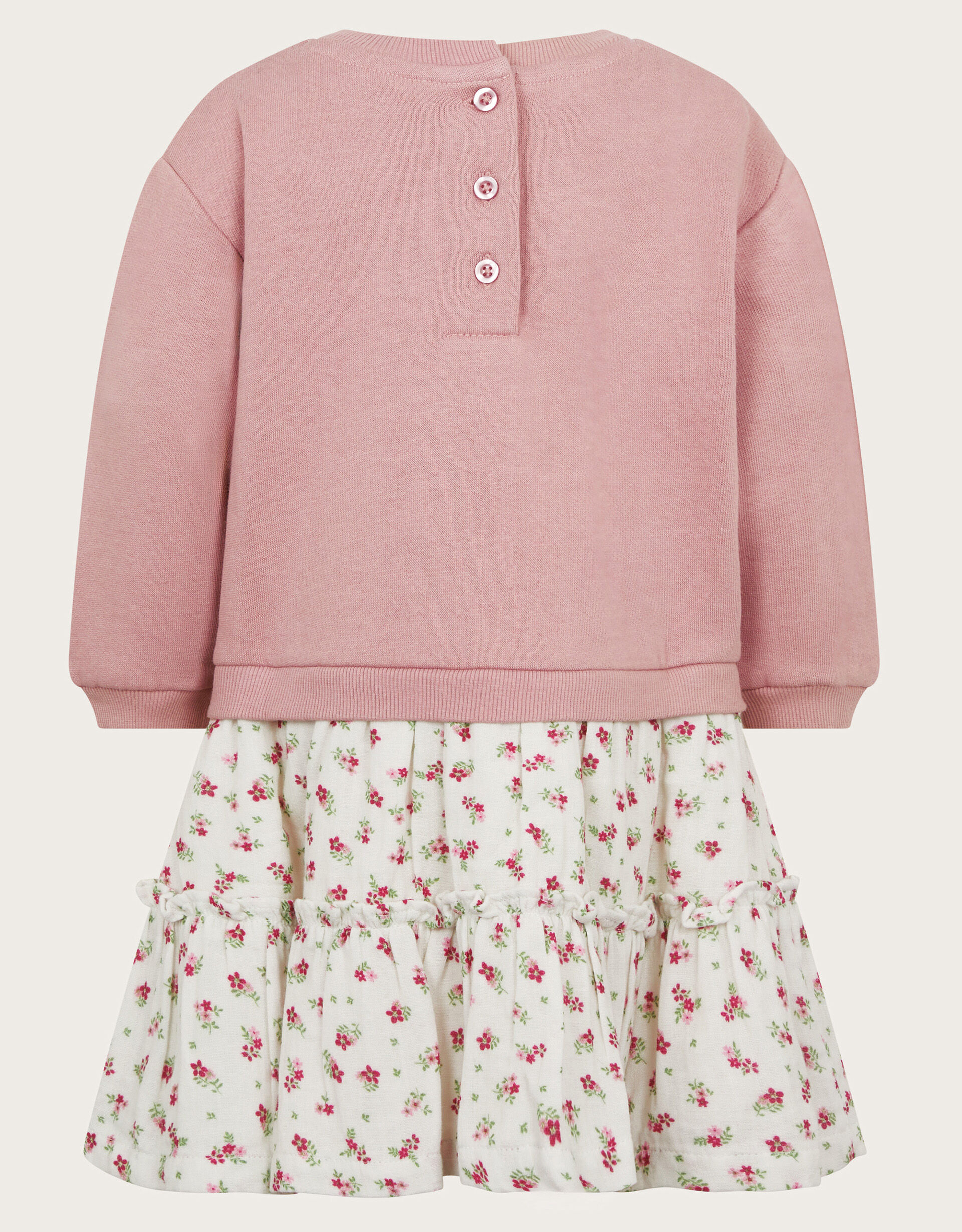 Baby 2 in 1 Ditsy Sweater Dress Pink Baby Girl Dresses Monsoon Global