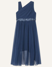 Abigail One Shoulder Prom Dress , Blue (NAVY), large