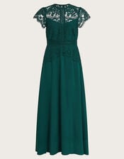 Monica Lace Midi Dress, Green (GREEN), large