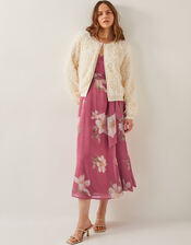 Fi Floral Knit Cardigan, Ivory (IVORY), large